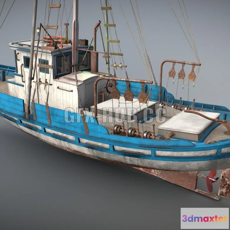 1187172 - PBR Game 3D Model - Monterey Clipper Fishing Boat