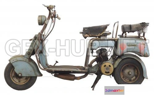 1187180 - PBR Game 3D Model - Moped Lambretta-125b