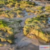 1187198 - PBR Game 3D Model - Mossy beach rocks at sunset