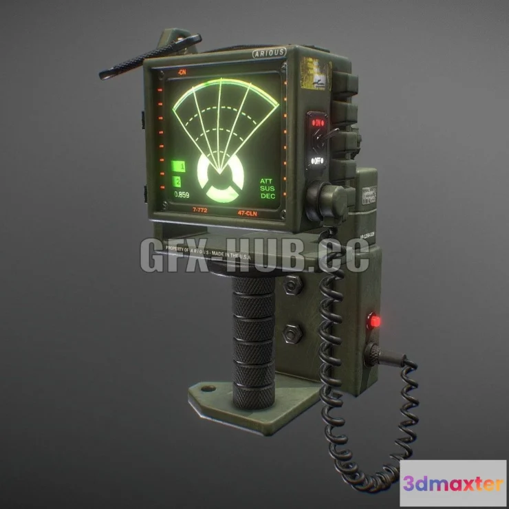 1187206 - PBR Game 3D Model - Motion tracker from Alien