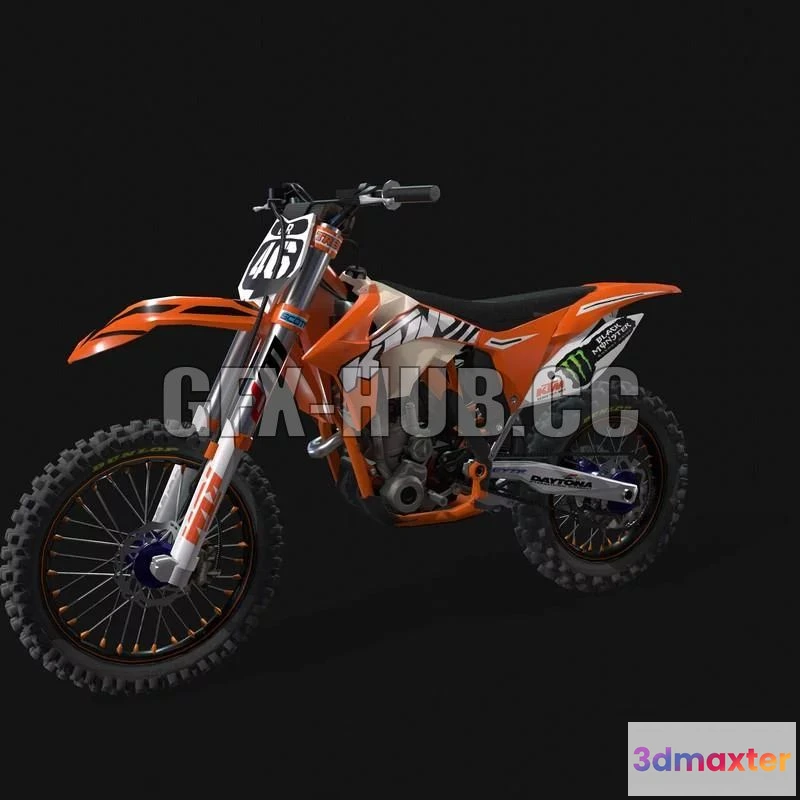 1187218 - PBR Game 3D Model - Motorcycle KTM 250 SX-F
