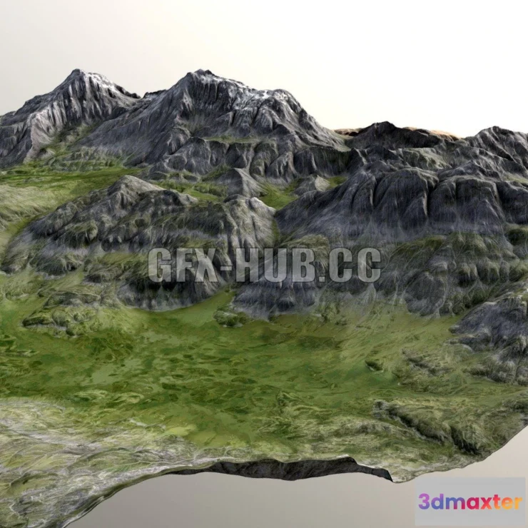 1187236 - PBR Game 3D Model - Mountain Range 01