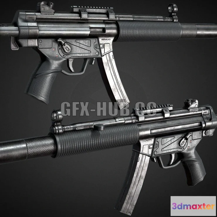 1187254 - PBR Game 3D Model - MP5SD Optimized Smg