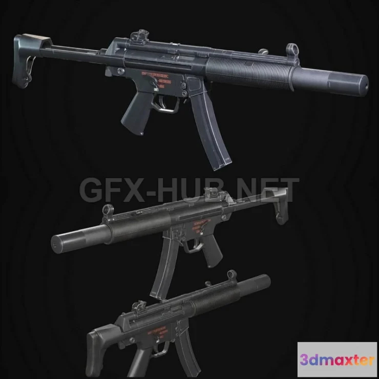 1187256 - PBR Game 3D Model - MP5SD