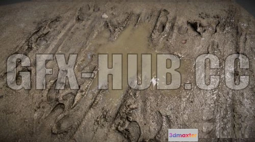 1187268 - PBR Game 3D Model - Mud puddle PBR