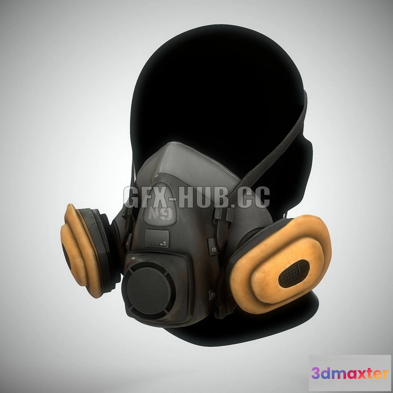 1187310 - PBR Game 3D Model - N9 Gas Mask Low Poly Game Ready
