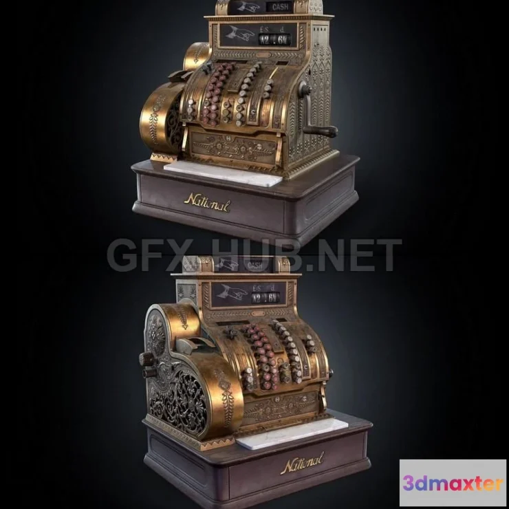 1187344 - PBR Game 3D Model - National Cash Register