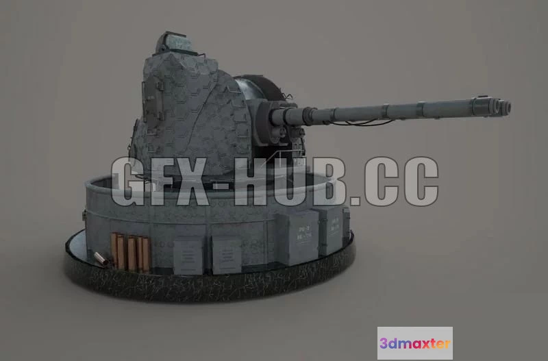 1187360 - PBR Game 3D Model - Naval artillery AK-130