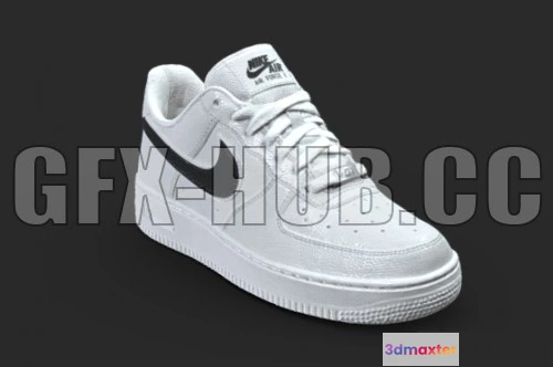 1187396 - PBR Game 3D Model - Nike Air Force 1 White PBR