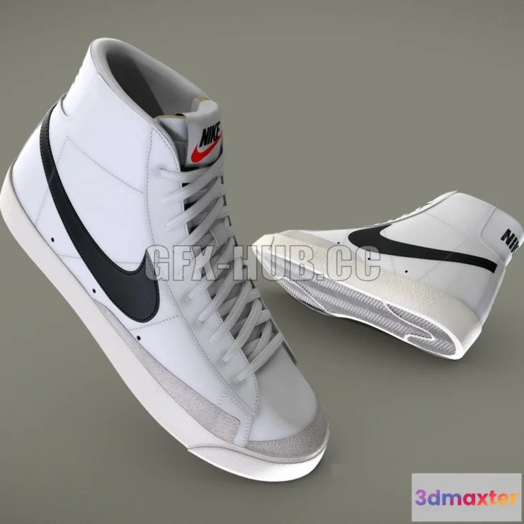 1187406 - PBR Game 3D Model - Nike Blazer Mid 77