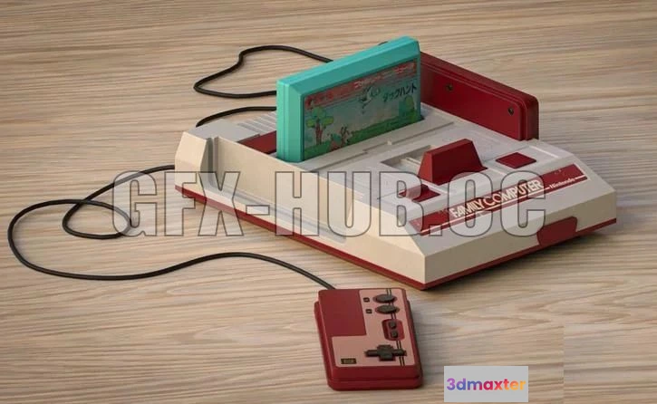 1187414 - PBR Game 3D Model - Nintendo Famicom 1983