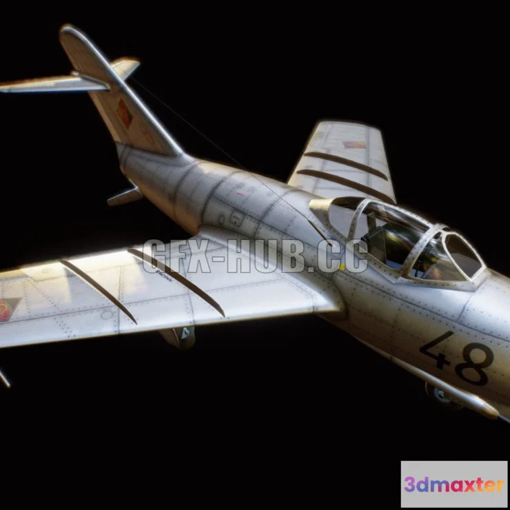 1187460 - PBR Game 3D Model - NVA DDR MiG-15