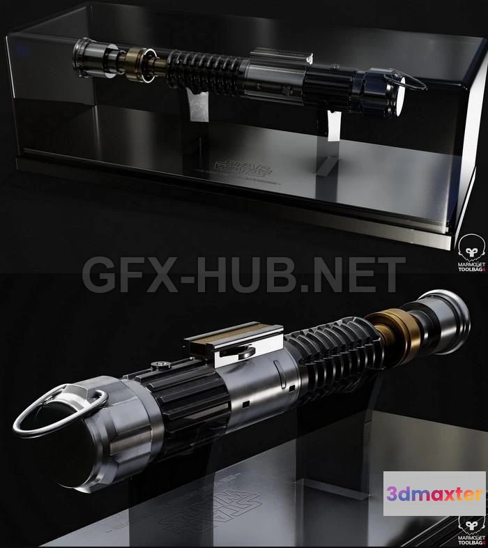 1187472 - PBR Game 3D Model - Obi-Wan Kenobi Lightsaber