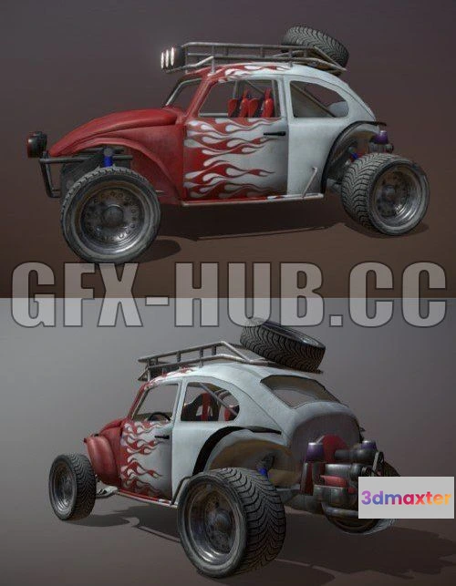 1187480 - PBR Game 3D Model - Off Road 4X4 racer with 4 different skins