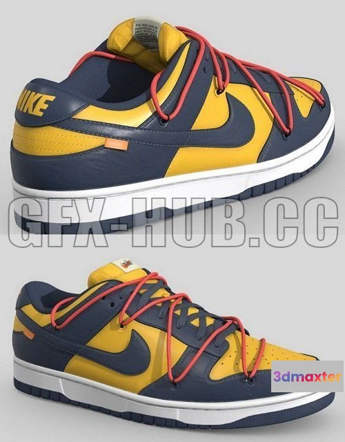 1187484 - PBR Game 3D Model - Off White x Nike Dunk Michigan