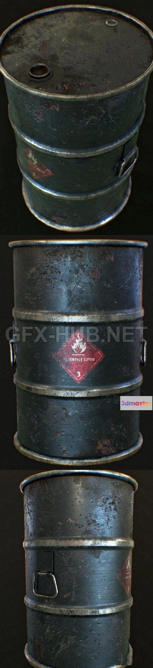 1187498 - PBR Game 3D Model - Oil Barrel