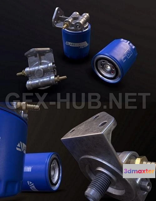 1187502 - PBR Game 3D Model - Oil Filter Assembly PBR