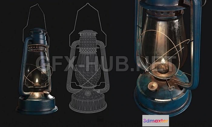 1187506 - PBR Game 3D Model - Oil lantern PBR