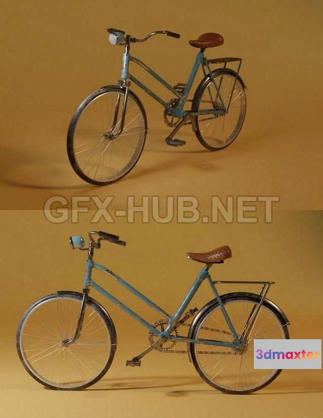 1187524 - PBR Game 3D Model - Old blue bike