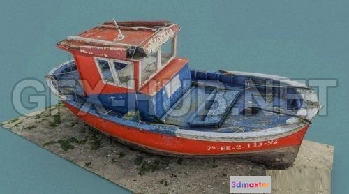 1187526 - PBR Game 3D Model - Old Boat (obj, tex)
