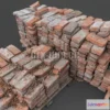 1187532 - PBR Game 3D Model - Old bricks stack
