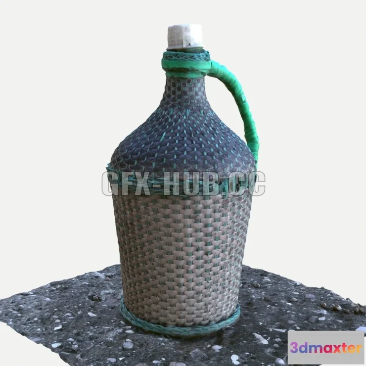 1187540 - PBR Game 3D Model - Old Carboy 02 RAW Scan