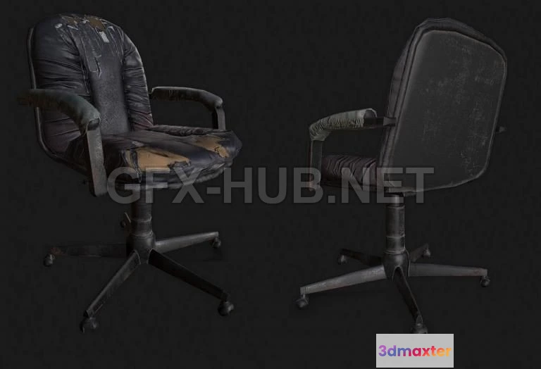 1187544 - PBR Game 3D Model - Old Chair PBR