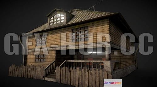 1187586 - PBR Game 3D Model - Old House PBR