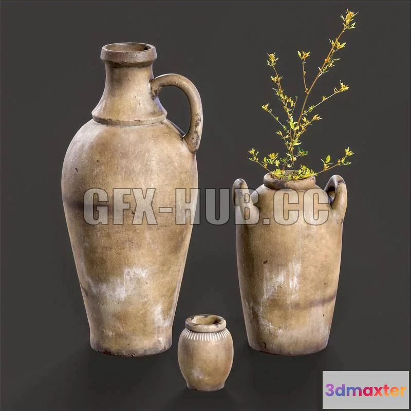 1187594 - PBR Game 3D Model - Old Jars