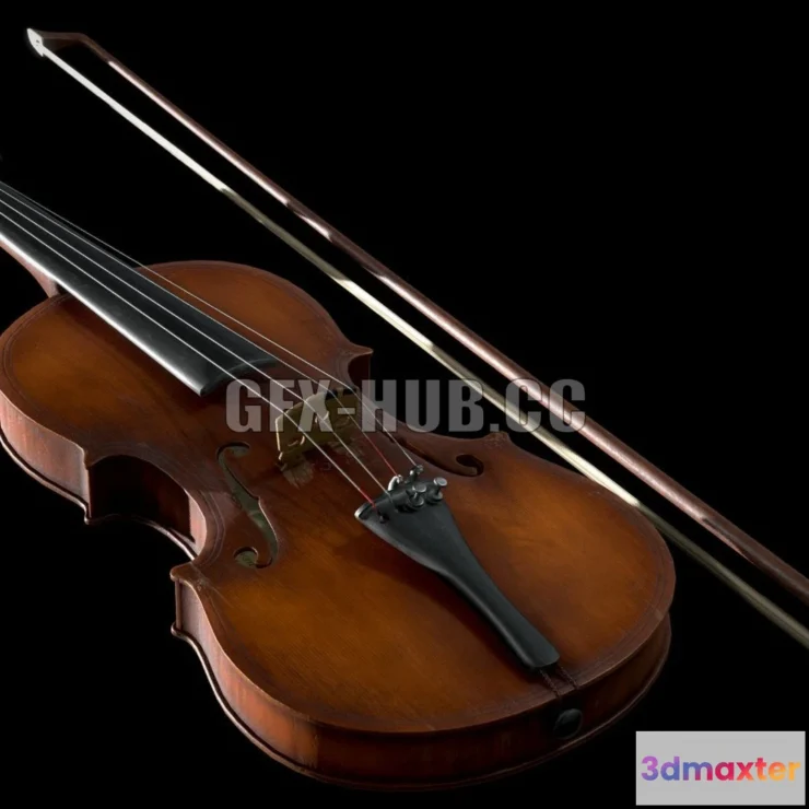 1187604 - PBR Game 3D Model - Old Maggini Violin