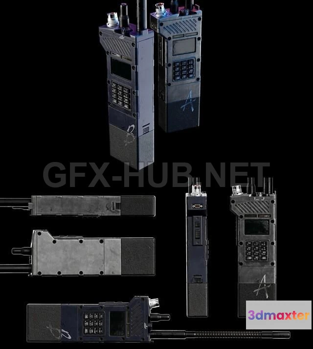 1187610 - PBR Game 3D Model - Old military radio