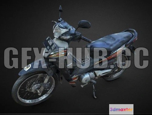 1187614 - PBR Game 3D Model - Old motocycle Supra Fit