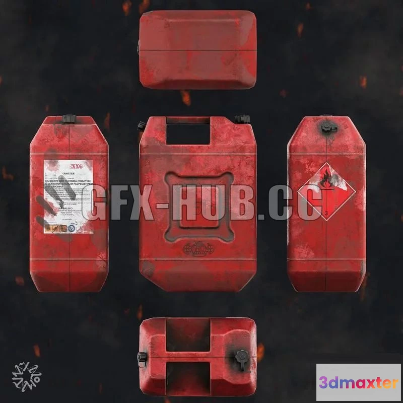 1187626 - PBR Game 3D Model - Old Plastic Jerrycan
