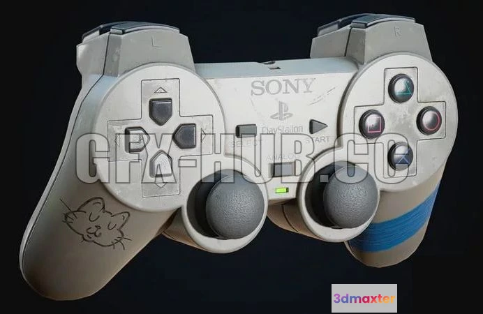 1187632 - PBR Game 3D Model - Old PS1 Controller