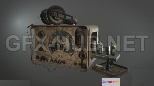 1187636 - PBR Game 3D Model - Old Radio and Headphones