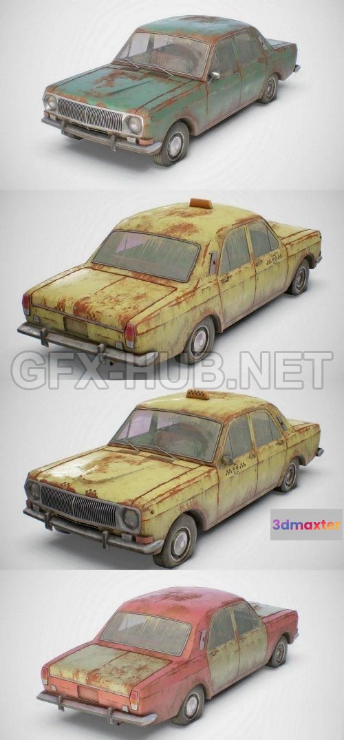 1187650 - PBR Game 3D Model - Old Soviet Car