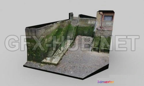 1187662 - PBR Game 3D Model - Old Stairs (obj)