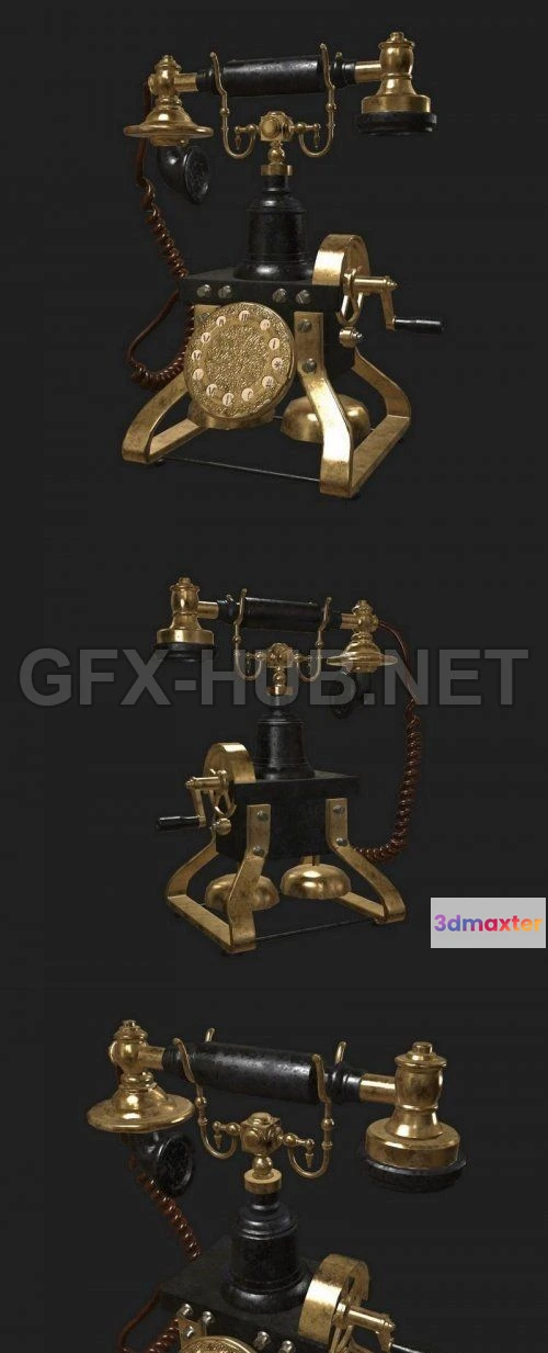 1187670 - PBR Game 3D Model - Old Style Telephone