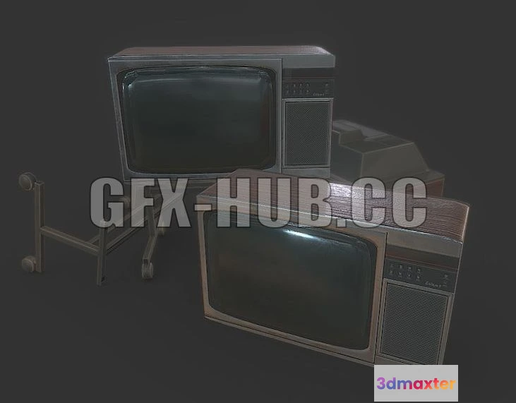 1187674 - PBR Game 3D Model - Old Television Sets