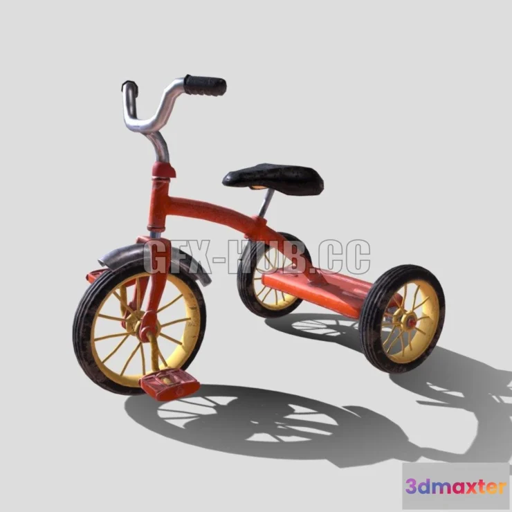 1187684 - PBR Game 3D Model - Old Tricycle