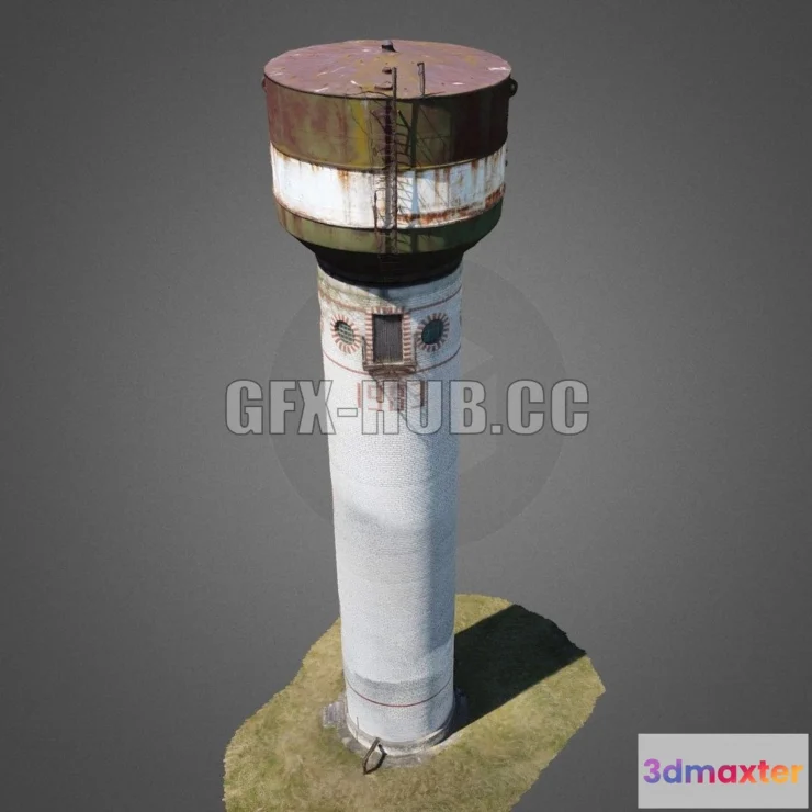 1187688 - PBR Game 3D Model - Old USSR Water Tower