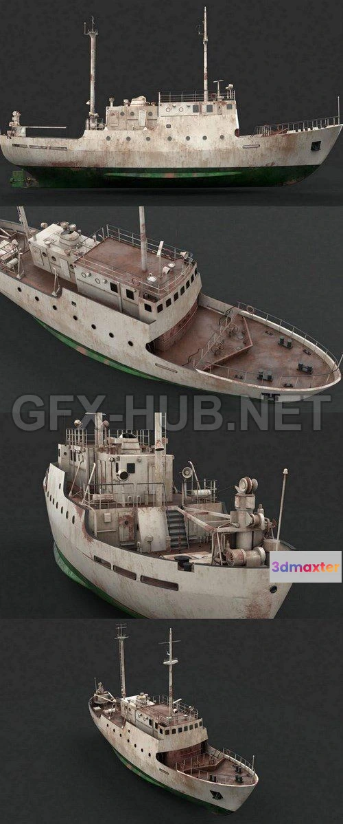 1187692 - PBR Game 3D Model - Old vessel
