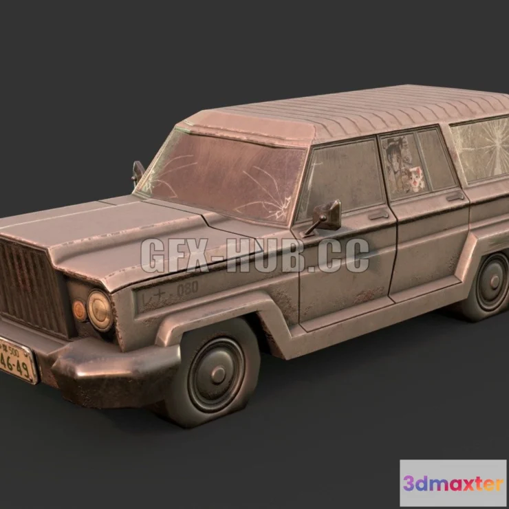 1187696 - PBR Game 3D Model - Old Wagon (Revisit)