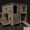 1187708 - PBR Game 3D Model - Old wooden building