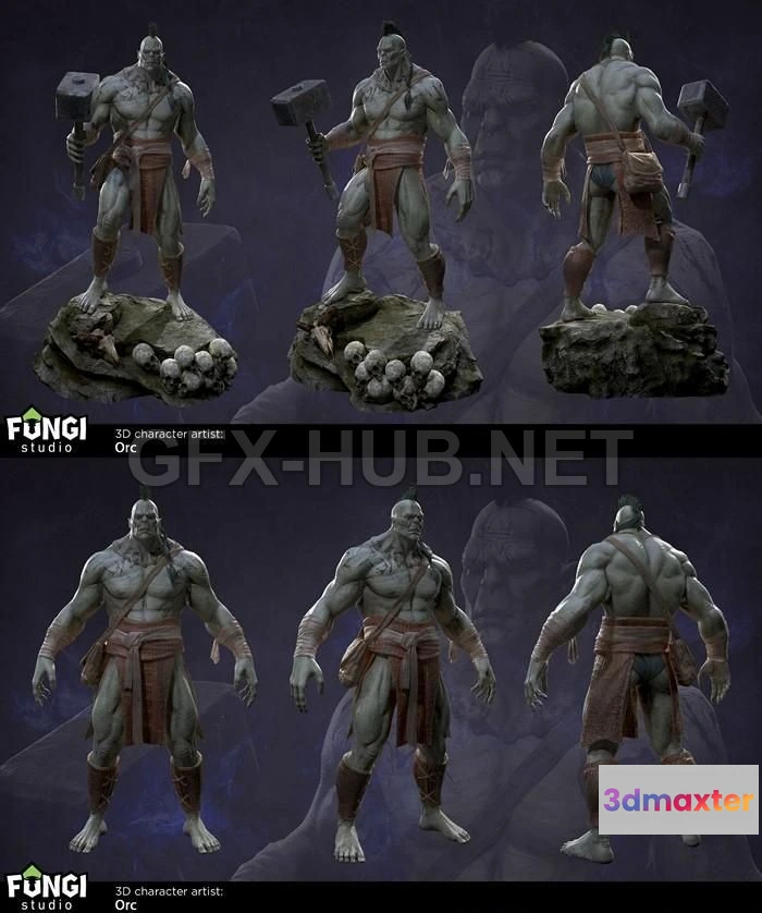 1187742 - PBR Game 3D Model - Orc