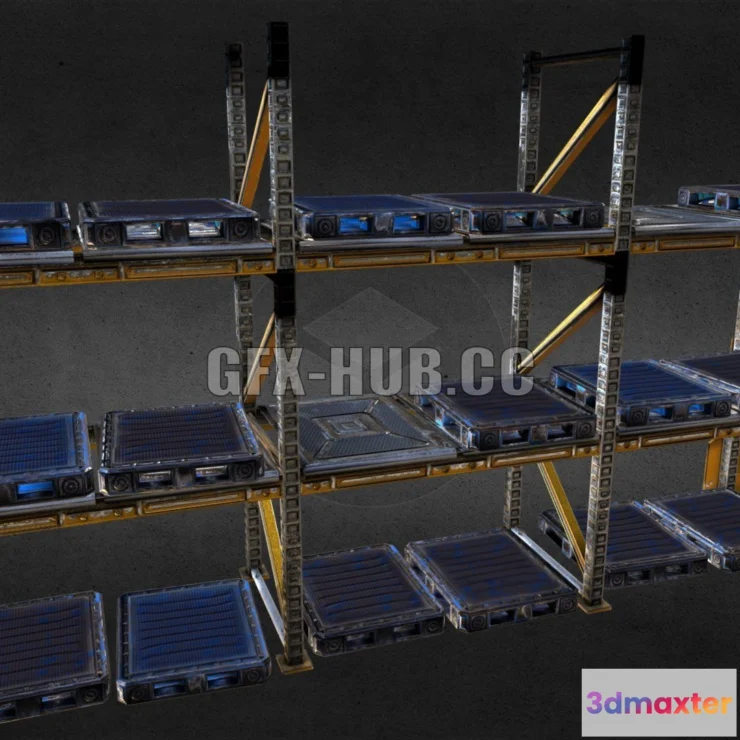 1187814 - PBR Game 3D Model - Pallet Racks