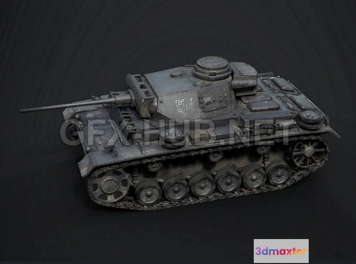 1187822 - PBR Game 3D Model - Panzer 3