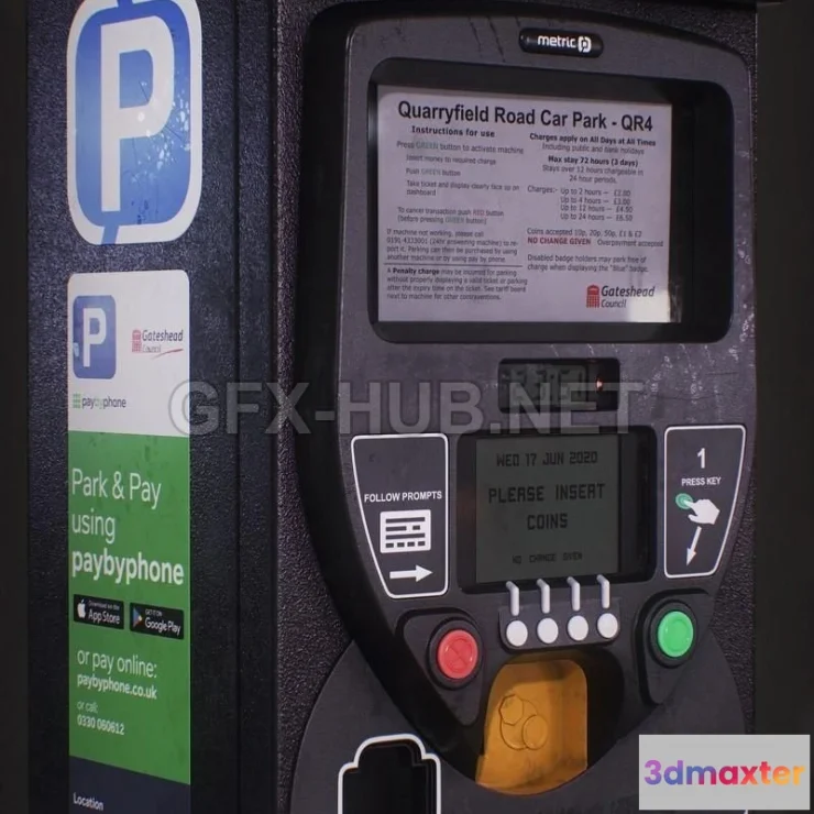 1187842 - PBR Game 3D Model - Parking Ticket Machine