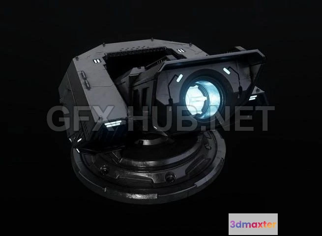 1187850 - PBR Game 3D Model - Particle Beam Turret PBR