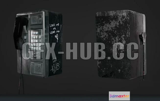 1187860 - PBR Game 3D Model - Payphone Prop
